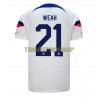 Original Fußballtrikot USA Timothy Weah 21 Heimtrikot WM 2022 Für Herren